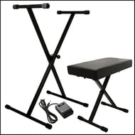 Keyboard Stand, Bench Pak with Medium Gauage Sustain Pedal